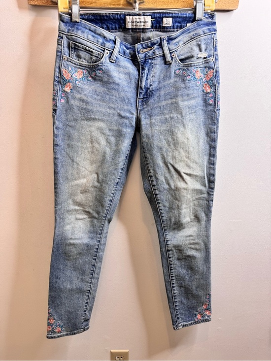 Lucky Brand Denim - Floral Embroidered Lucky Brand Light Blue Skinny Jeans